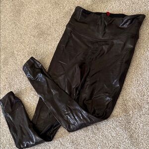 SPANX faux exotic print chocolate Leggings